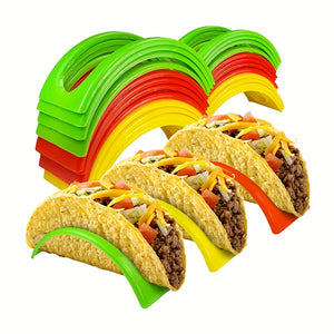 3/6/12/18pcs, Taco Holder, Reusable Taco Holder, Washable Colorful Taco Rack, Tortilla Holder, Pancake Rack, Pancake Holder, Kitchen Stuff,