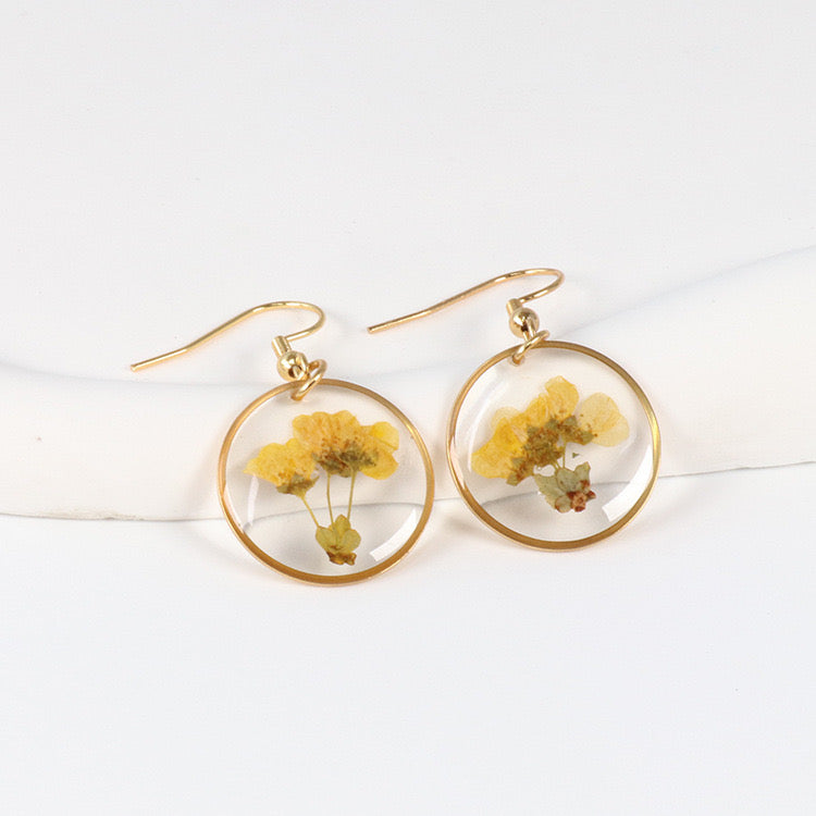 Real Flower in Resin Earrings for Women