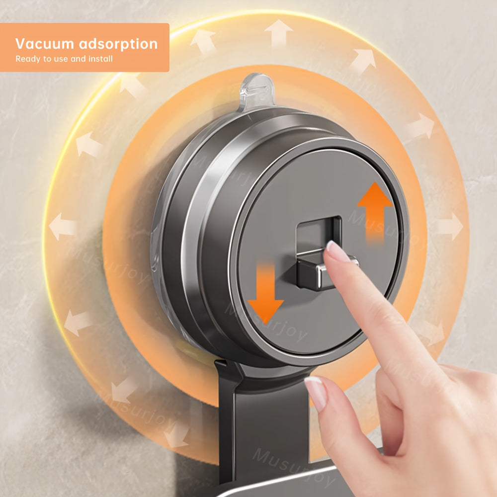 Musurjoy Suction Cup Hair Dryer Holder - Space Aluminum, No Drilling Wall Hanging, Suitable for Bathroom, Bedroom and Living Room, Bathroom