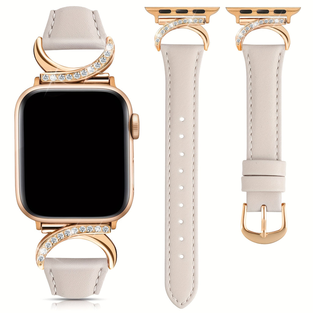 [Golden Buckle Apple Watch Strap] Apple Watch Strap - Ultra-thin Delicate C-shaped Golden Buckle Strap Replacement for IWatch Series 10 9 Ultra SE 8 7 6 5 4 3 2 1 (41mm 40mm 38mm 42mm 44mm 45mm 46mm 49mm)