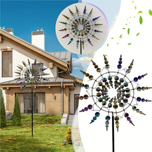 1pc Magical Kinetic Metal Windmill Spinner Wind Powered Catchers, Creative Patio Garden Lawn Outdoor Courtyard Decoration Unique Wind Collec