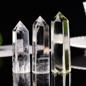 1PC Natural Crystal Transparency Quartz Point Healing Stone Hexagonal PrismsObelisk Wand Treatment Stone Home Decor