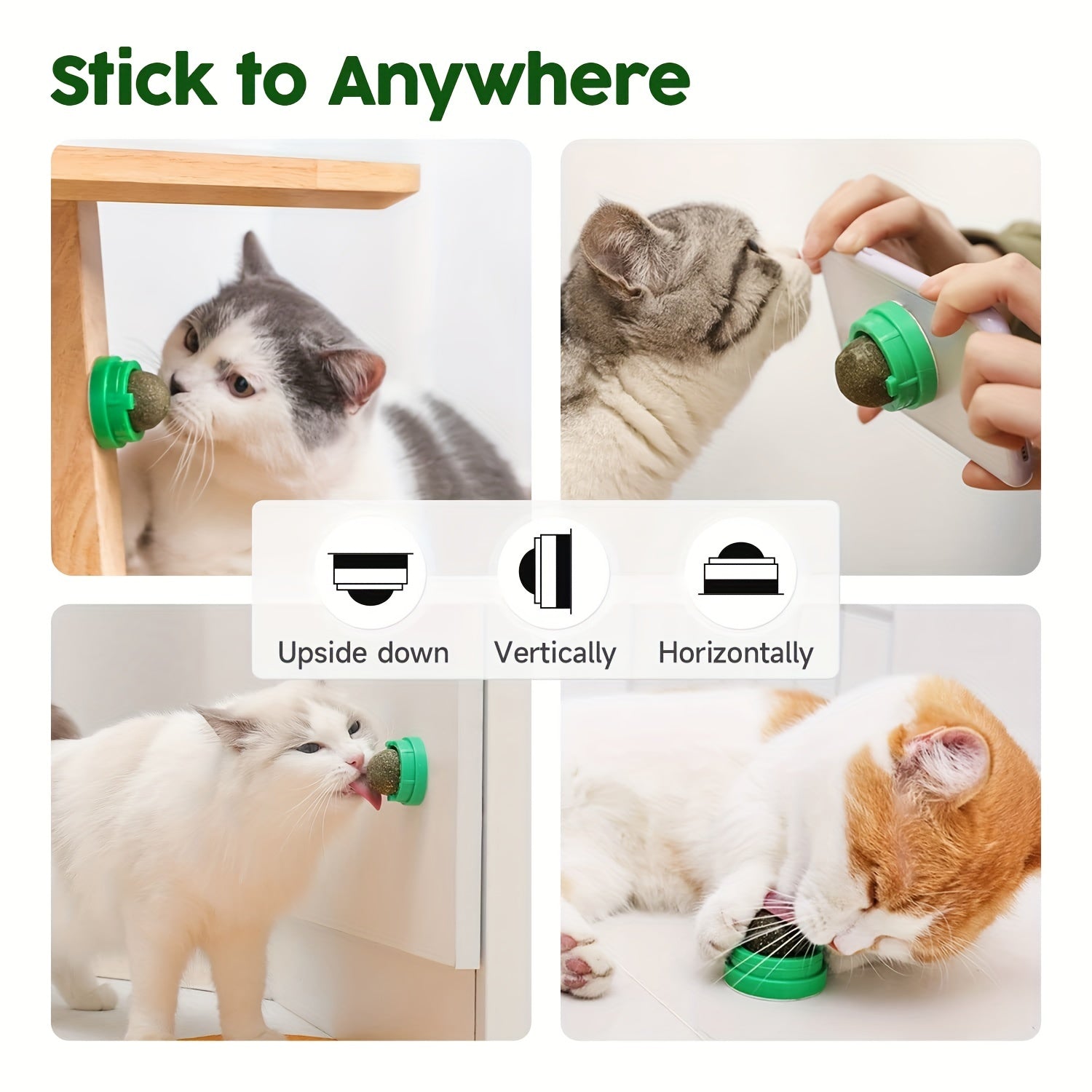 1pc Cats Wall Catnip Lick Ball Toys, Edible Roller Treats For Indoor Cat Interactive Supply