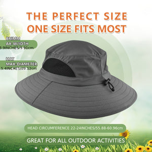 1pc Unisex Sun Hat, Wide Brim Bucket Hat Packable Boonie Hat For Fishing Hiking Gardening Safari Beach