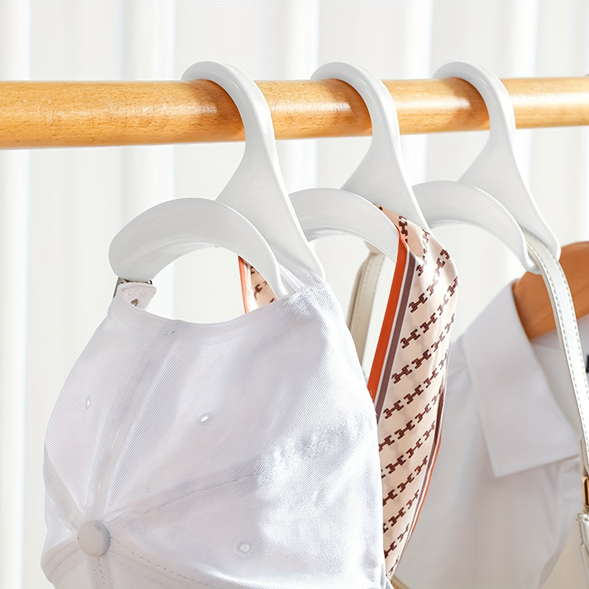 10pcs/Pack Heavy-Duty Purse Hooks - Sturdy Handbag Hangers with Anti-Slip Backing for Closet, Tote Bag, Backpack, Belt, Scarves, and Hat Org