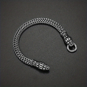 Men's Stainless Steel Snake Head Curb Chain Bracelet Punk Bracelet Motorcycle Daily Jewelry Gift