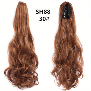 Long Wavy Ponytail Extensions - 22 Inch Claw Clip In Synthetic Hair Piece for Women and Girls - Add Volume and Style to Your Hair Hair Acces