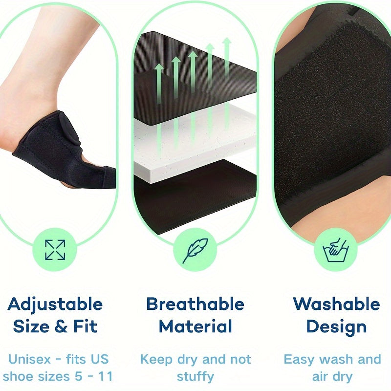 2 packs of Toe Separators with Built-in Metal Plate, Strong Fixation, Mercerized Sponge Composite Fabric, Breathable and Not Stuffy, Suitable for Day and Night Use