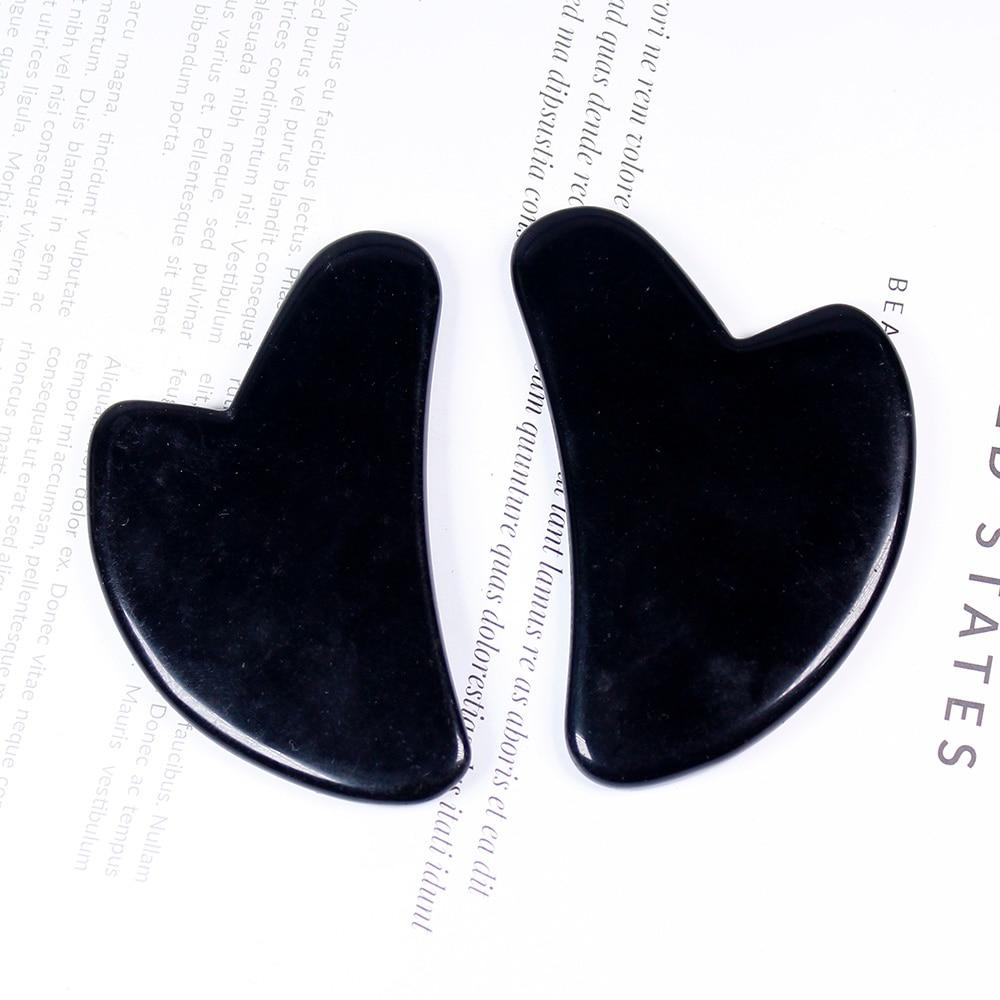 Obsidian Guasha Board Natural Stone Scraper Chinese Gua Sha Tools Neck Body Acupuncture Spa Acupuncture Scraper Therapy