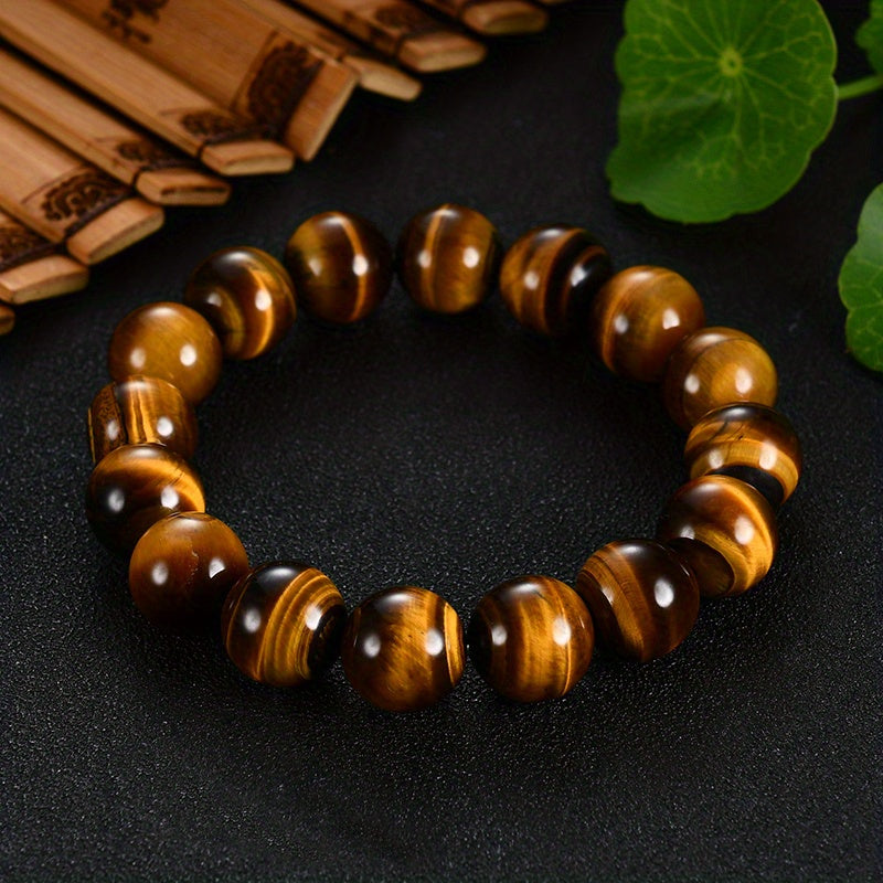 1pc Tiger Eye Stone Tiger Crystal Cat Eye Stone Wood Change Stone Men And Women Bracelets Men And Women Couples