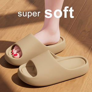 Women's Quick-Dry Soft-Sole Home Slippers, Casual Solid Color Couple Outdoor Thick-Soled Comfortable Beach Pool Slippers