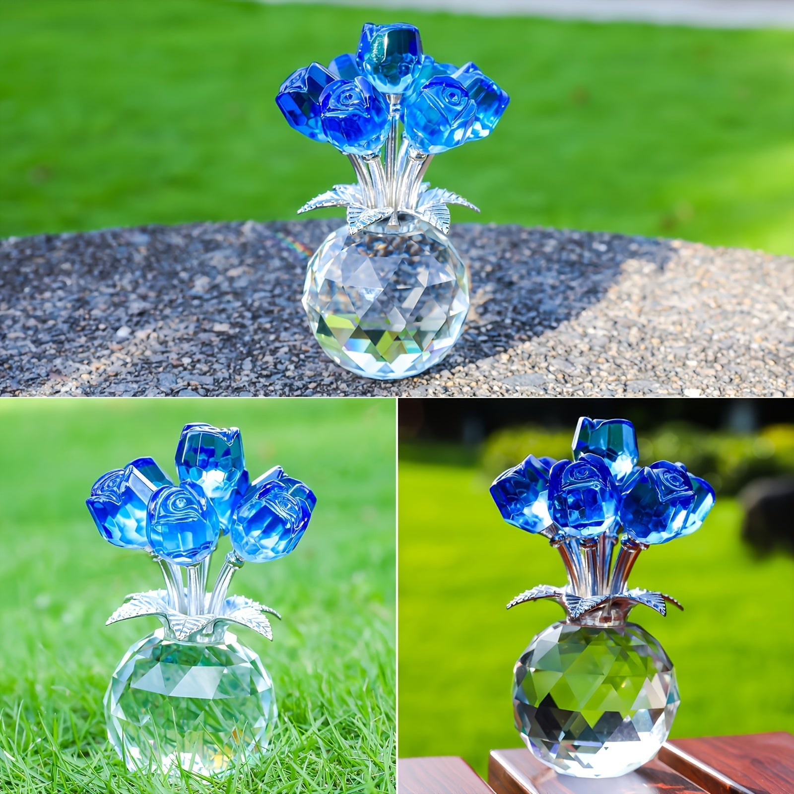 Colored Artificial Rose Bouquet - Crystal Rose Bouquet for Anniversaries, Mother's Day, Father's Day, Christmas, Valentine's Day, And Nation