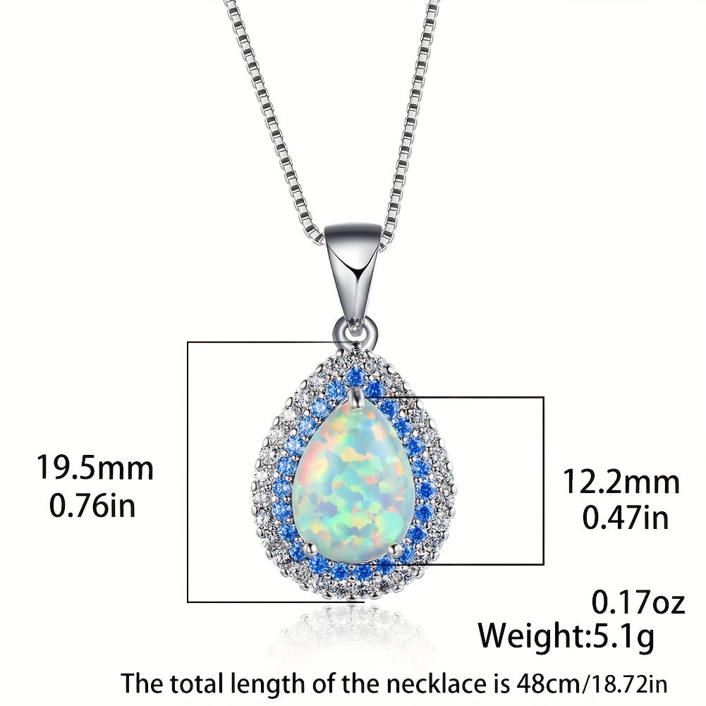 Waterdrop Pendant Necklace Elegant Silver Chain Necklace For Women