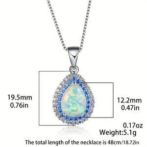 Waterdrop Pendant Necklace Elegant Silver Chain Necklace For Women