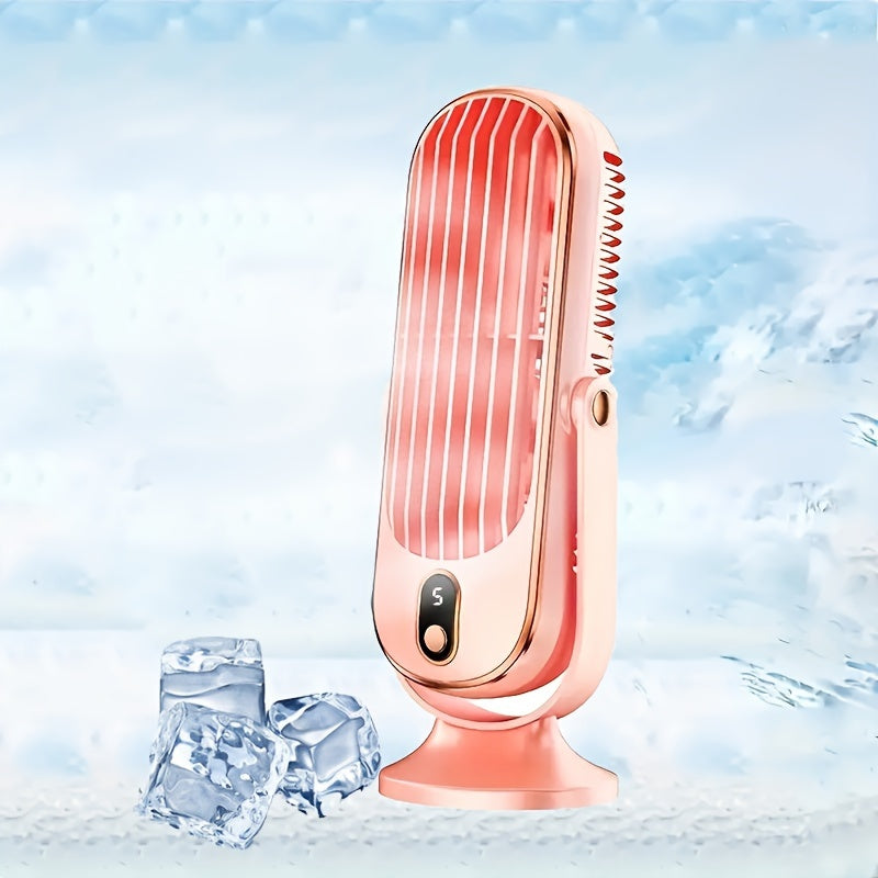 JKUOO Portable USB Desk Fan with 720° Swivel Head - High-Velocity, 5 Speeds, Rechargeable Lithium Battery, Indoor/Outdoor Use, Ideal for Off