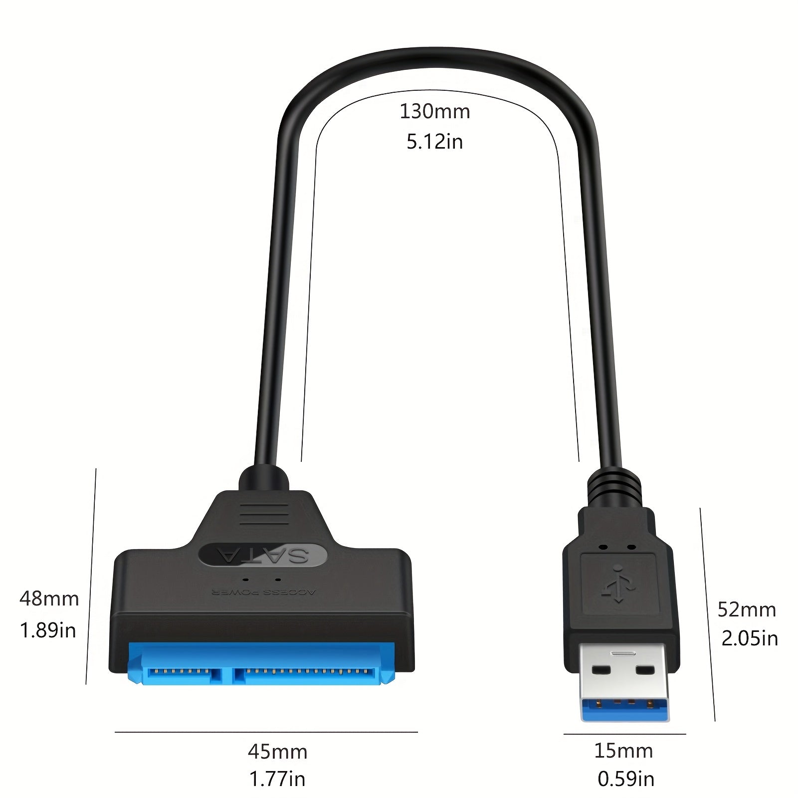 SATA To USB Cable, USB 3.0 To SATA III Hard Driver Adapter Compatible For 2.5 Inch HDD And SSD