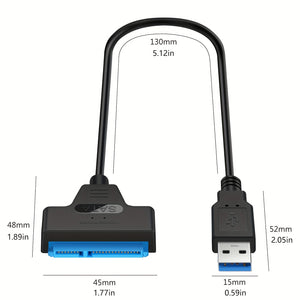 SATA To USB Cable, USB 3.0 To SATA III Hard Driver Adapter Compatible For 2.5 Inch HDD And SSD