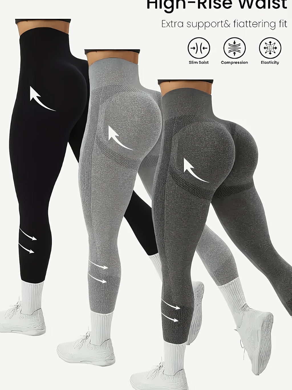 Women'S High Waist Sports Pants - Polyamide Blend, Comfortable Elasticity, Compression Type Abdomen, Peach Heart Hip Yoga Pants, Fitness High Waist Sports Pants, Leggings, Running Leggings And Hip Lifting