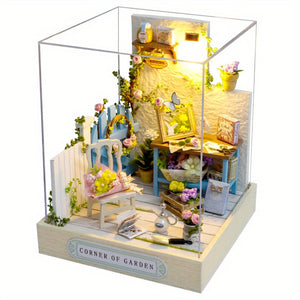 DIY 3D Jigsaw Puzzle Cabin Model: Creative Gift for Girls - Retro Garden Miniature Scene House