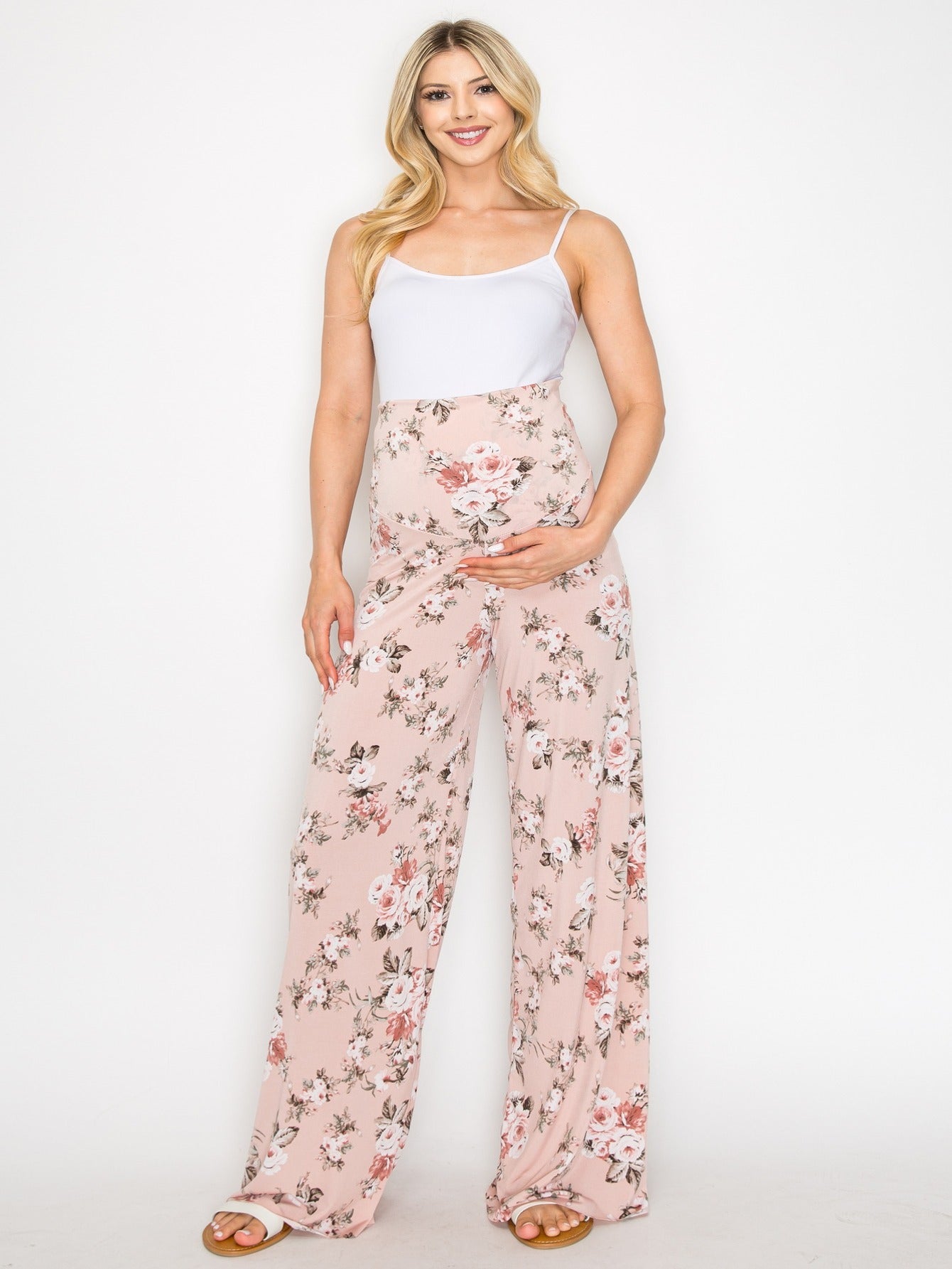 My Bump Women's Maternity Casual Bohemian Damask Palazzo Pants with Tummy Control - Stylish and Comfortable for Expectant Mothers - Availabl