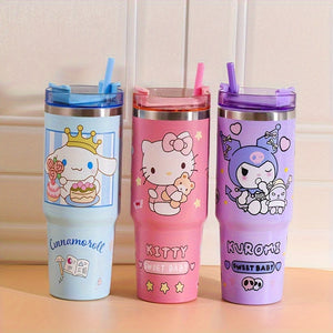 Sanrio 900ML Insulated Water Bottle: Leakproof & Shatterproof – Perfect for Outdoor, Office, and Home with Hello Kitty Design