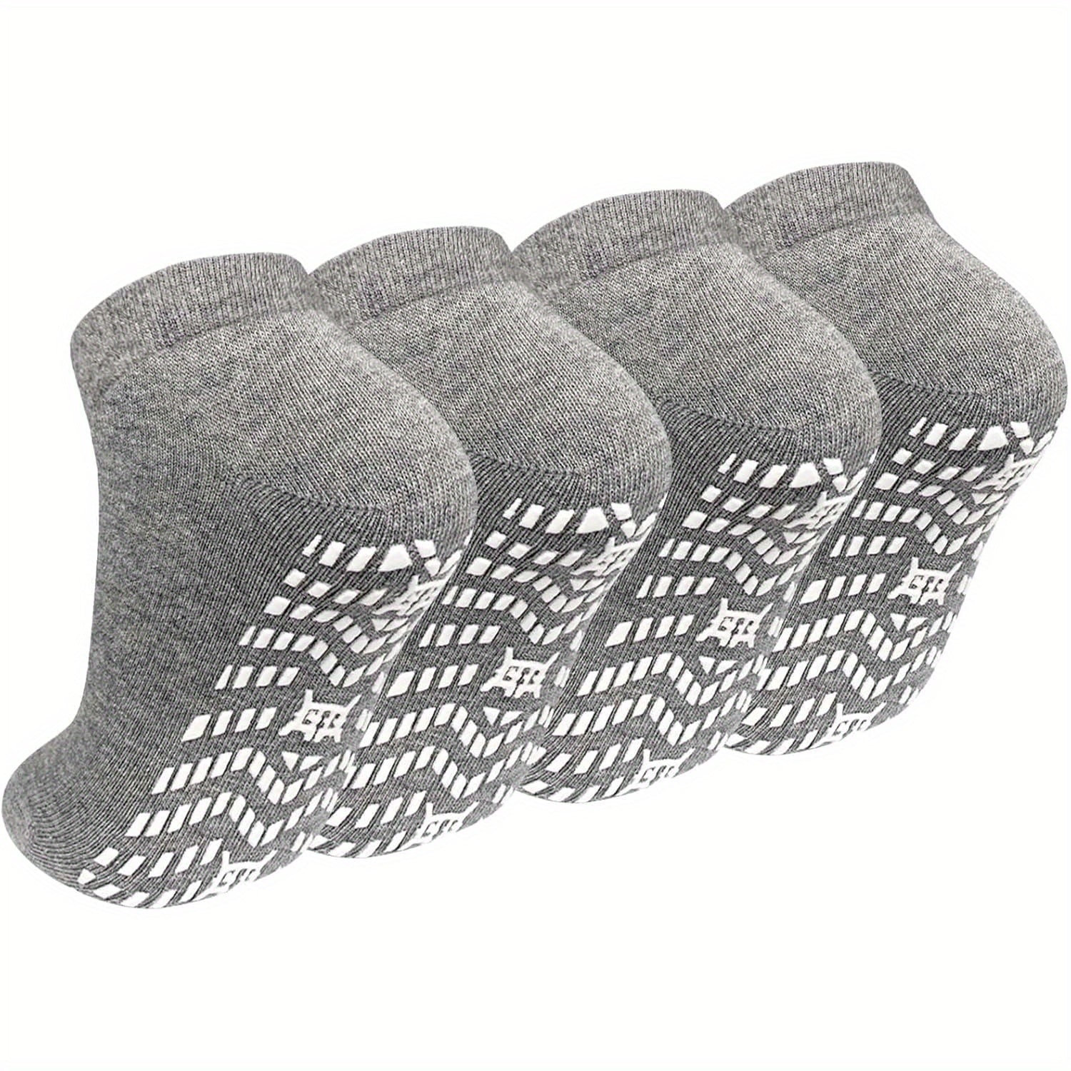 5 Pairs Non-Slip Grip Socks For Men And Women, Anti-Skid Hospital And Yoga Socks For Elderly