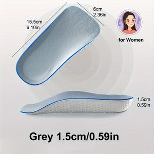 RooRuns 1 pair Boost Your Height with These Arch Support Inner Heightening Insoles - Breathable Sports Shock-absorbing Half Cushion!
