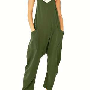 Chic Breezy Cami Jumpsuit - Solid Color, Versatile & Comfortable - Perfect for Spring & Summer Days, Women’s Fashion