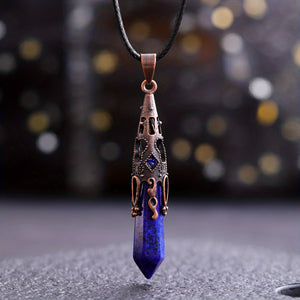 Enhance Your Style With Natural Crystal Stone Necklace Gem Pendant - Energy Therapy And Divination Pendant For Women And Girls (Bronze)