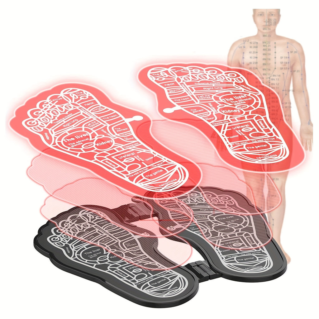 EMS Foot Massager, TENS Massager, Used to Foot, Foldable And Portable, with 8 Modes And 19 Intensities