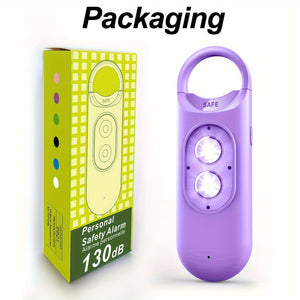 Rechargeable Keychain Alarm for Women, 130 dB Loud Safety Sound Personal Alarm with LED Flashing SOS Emergency Signal, USB Charging, 120mAh Lithium Polymer Battery, ≤36V Operating Voltage, with Safety Whistle Included