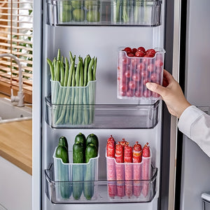 Space-Saving 3-Piece PP Refrigerator Door Organizer Set | Freshness Preserving, Easy Access Storage Containers for Home & Restaurant Use