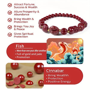 Natural Cinnabar High Quality Bracelet Ethnic Style Bracelet Good Luck Bracelet Men Women Bracelet