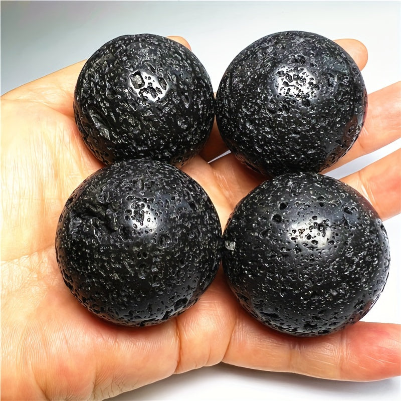 1pc Natural Volcanic Stone Ball Crystal Ball For Home Decoration - Black Natural Quartz Ball 40mm