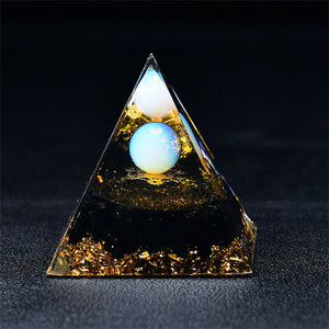 Opal Sphere Galaxy Orgone Pyramid EMF Protection Quartz Reiki Meditation