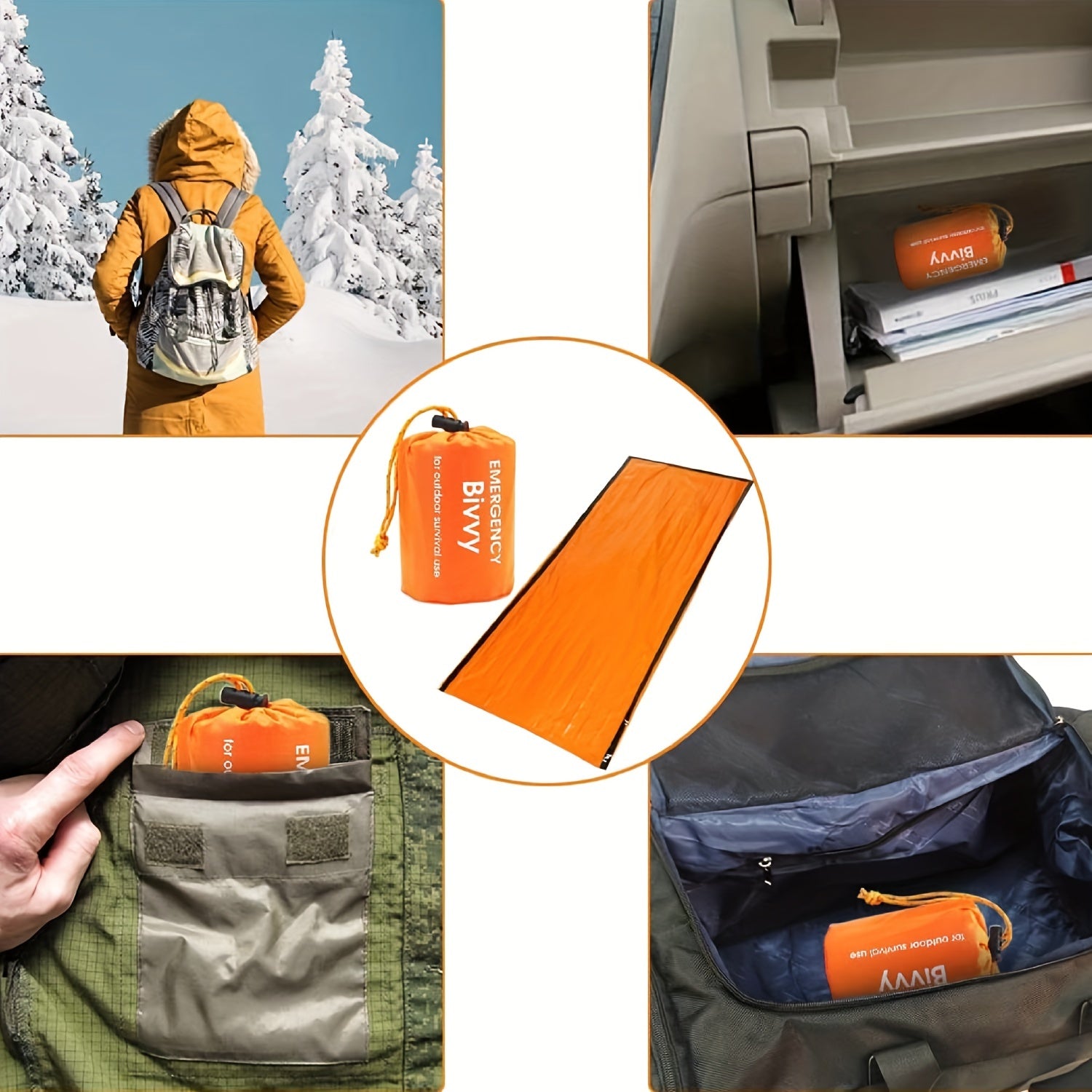 Emergency Sleeping Bag: Reusable Survival Blanket for Outdoor Camping, Hiking & Rescue - Lightweight & Easy to Carry!