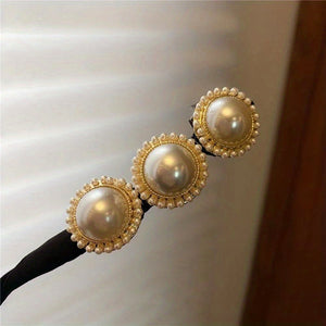 Women's Faux Pearl Hair Pin Device Insert Head Pin Female Braid Hair Back Head Hair Clip Y2K