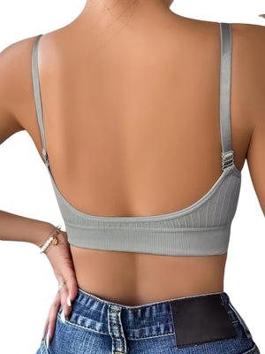 [Seamless Sports Bras] 6pcs Seamless Sports Bras - Breathable, Wire-Free Adjustable Straps & Removable Pads for Yoga & Fitness