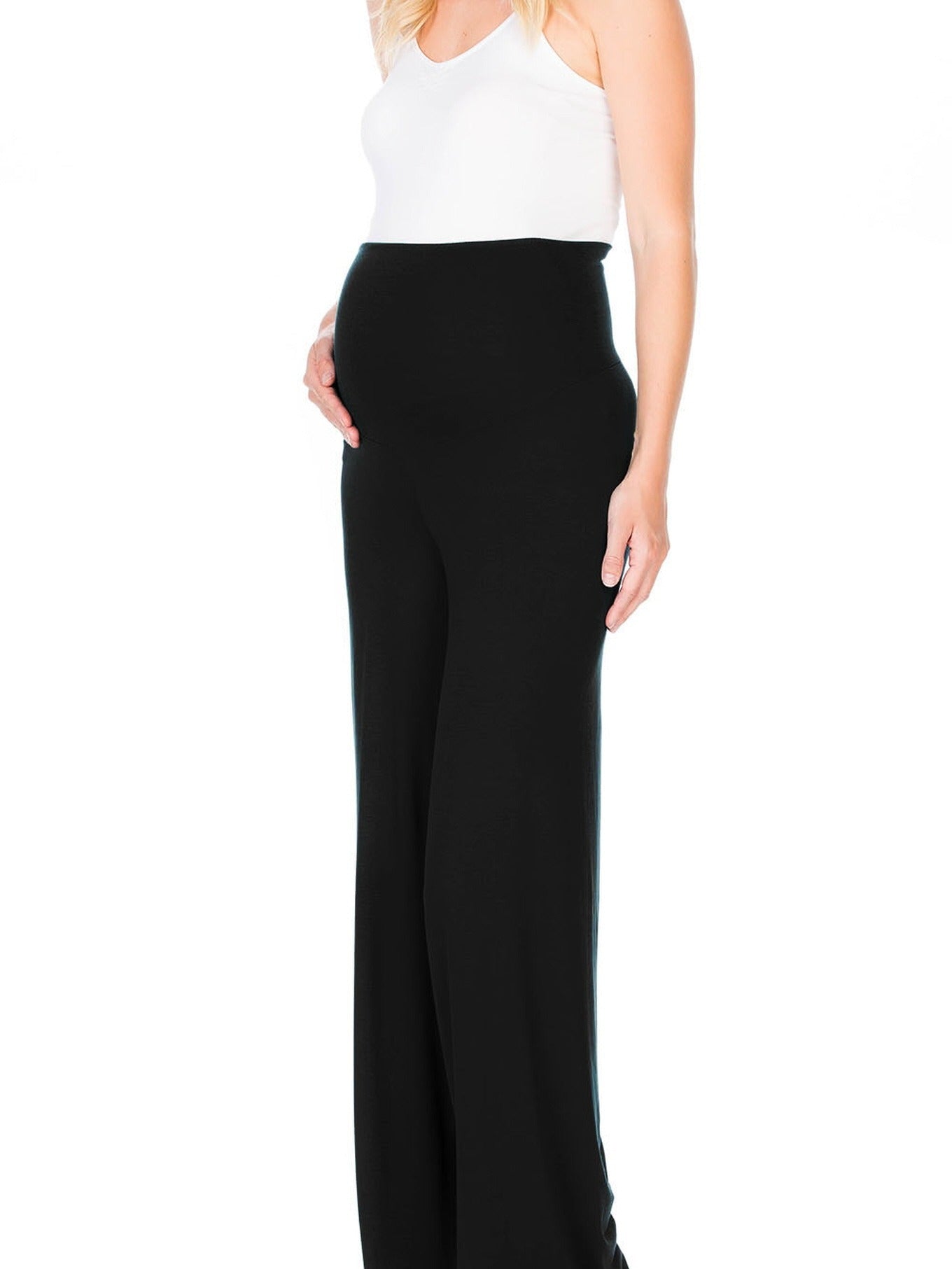 My Bump Women's Maternity Casual Bohemian Damask Palazzo Pants with Tummy Control - Stylish and Comfortable for Expectant Mothers - Availabl