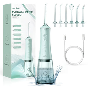 1800mAh Water Flosser, Cordless Water Dental Flosser, 9 Jet Tips 5 Modes 11.83oz, Portable Rechargeable Oral Irrigator For Home Travel