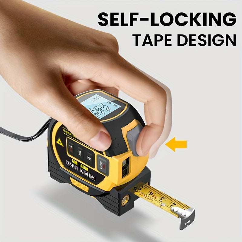 1pc Laser Tape Measure 3 In 1 Digital Tape Measure High Precision  Laser Rangefinder Steel Tape Measure