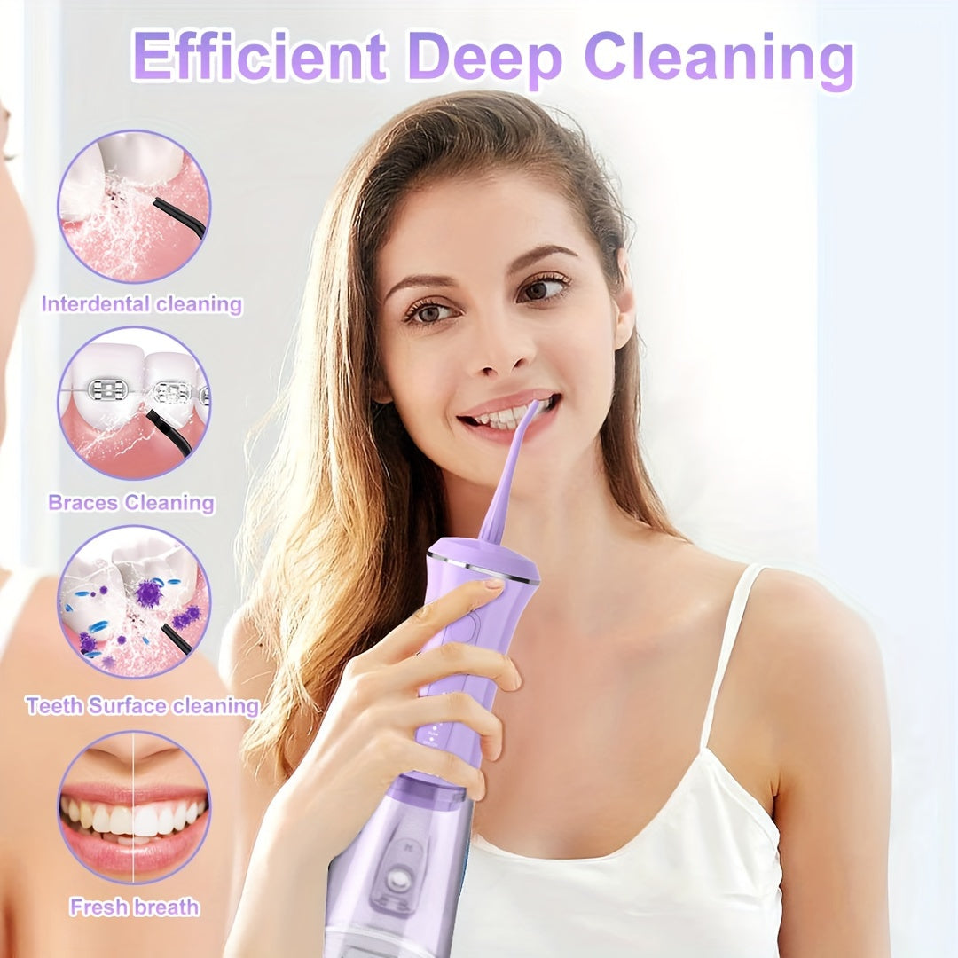 1800mAh Water Flosser, Cordless Water Dental Flosser, 9 Jet Tips 5 Modes 11.83oz, Portable Rechargeable Oral Irrigator For Home Travel
