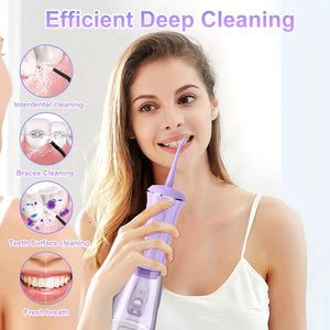 1800mAh Water Flosser, Cordless Water Dental Flosser, 9 Jet Tips 5 Modes 11.83oz, Portable Rechargeable Oral Irrigator For Home Travel