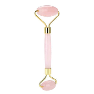 5.9Inch Rose Quartz Crystal Double-Head Beauty Roller Face Neck Massage Tool- Facial Roller Massage for Anti Wrinkle Anti Aging