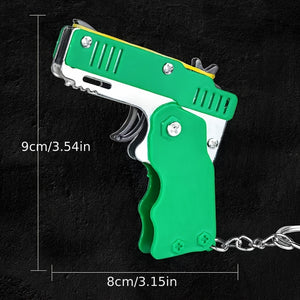 Metal Six Hairpin Rubber Band Gun, For Shooting Game Key Chain Ring