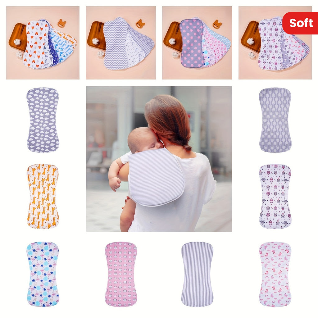 5 Pack Cotton Baby Burp Cloths Extra Absorbent Soft For Baby Boys And Girls