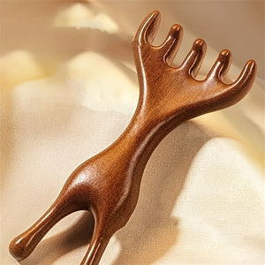A Cute And Practical Antler Comb Made of Resin, Featuring a Double-Headed Massage Brush for Eye And Scalp Massage, As Well As a Facial Massage Tool. It Is Sulfate-Free, Battery-Free, And Makes a Great Gift for Friends And Family for Hair And Skin Care.