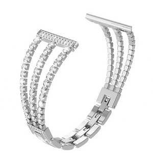 GIROUETTE Rhinestones 22mm 20mm Bands For Samsung Galaxy 3 Active 2 40 44mm Gear S2 S3 Metal Bracelet GT 2 42 Metal Bracelet, Replacement Compatible Smartwatch, Traditional Watch, Compatible Samsung Watch，20mm 22mm Bracelet Wristband Strap Band For Women