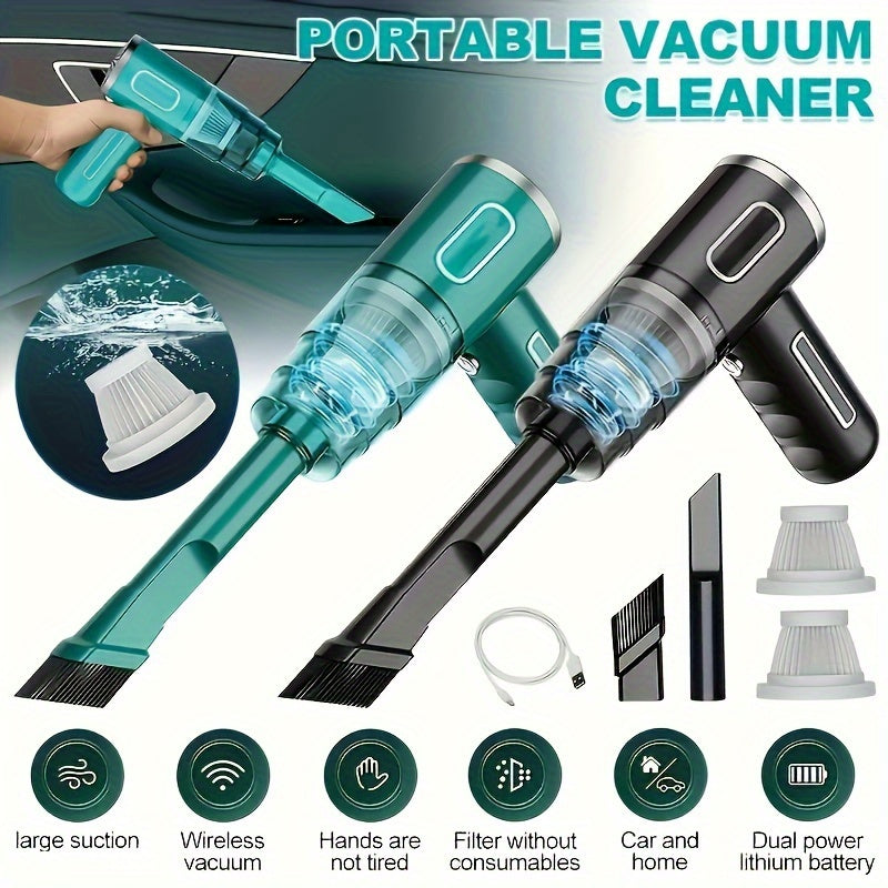 Upgraded Version, Portable Cordless Handheld Vacuum Cleaner, Cyclone Suction Wireless Vacuum. Suitable for Cars/Offices/Home Rechargeable Strong Suction Cleaner