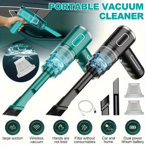 Upgraded Version, Portable Cordless Handheld Vacuum Cleaner, Cyclone Suction Wireless Vacuum. Suitable for Cars/Offices/Home Rechargeable Strong Suction Cleaner